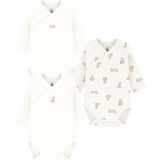 Petit Bateau Wikkelromper l/s - 3-pack - Wit - Petit Bateau - 44 - Romper L/S