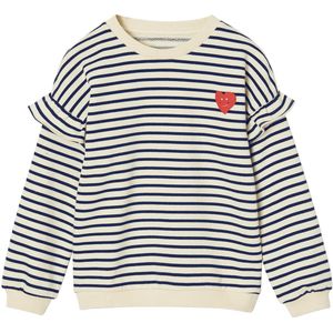 Sweater - Gestreept - Fleece - Ronde Hals - Hartjesmotief