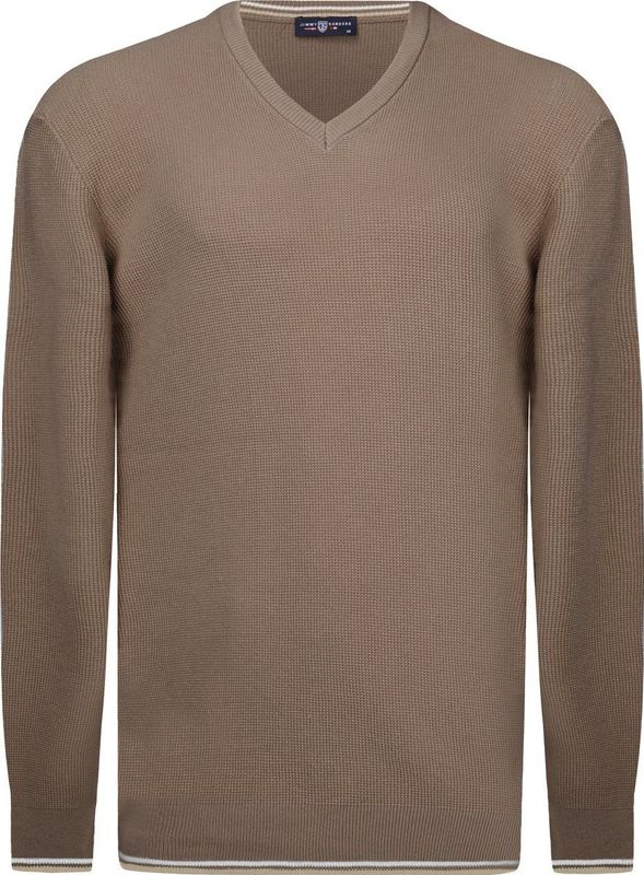 Jimmy Sanders - V Trui - Bruin - 100% Katoen - Heren - 2XL