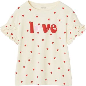 Vertbaudet - Gestreept T-shirt - Meisjes - Met Paillettenhartje