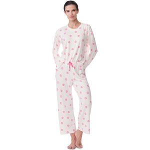 P.J. Salvage - Pyjama - Elfenbein - Butter-Jersey - Kussmund-Aufdruk
