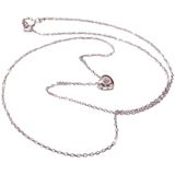 Christian - Ketting Hart - 14 Karaat Wit Goud - Zirkonia - 45 cm