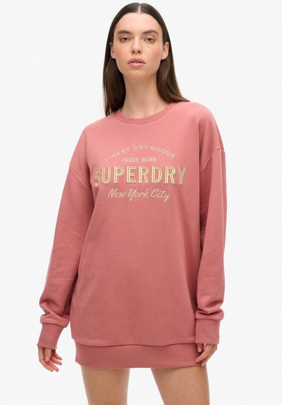 Superdry - Luxe Sweatjurk - Dames - Halflang - Metallic Logo