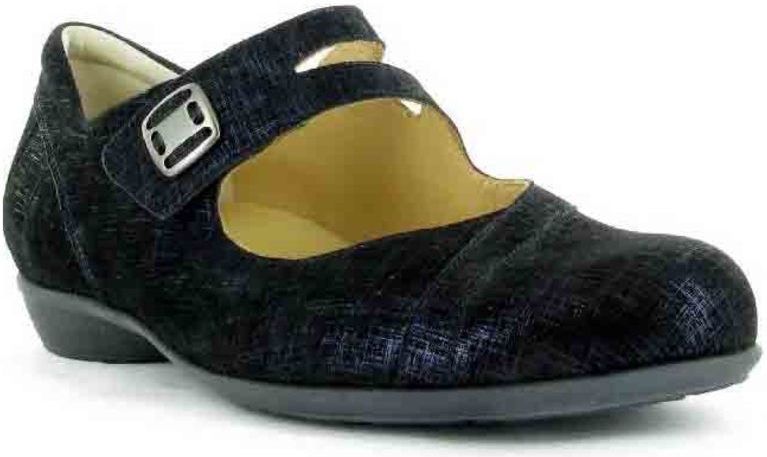 Durea - 5730 - Bandschoenen - Blauw - Leer Combi