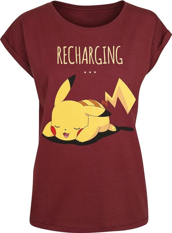 Pokémon - Pikachu - T-shirt - Bordeaux - Dames