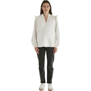 Vertbaudet - Zwangerschaps- en Borstvoedingsblouse - Ecru - Met Ruches en Plumetis
