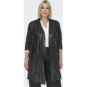 Carlolina - Vest - Pailletten Detail - Split Hals - 7/8 Mouwen