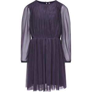 Only Kids - Tulle Dress JRS - Paarse Jurk - O-hals - Doorzichtige Lange Mouwen