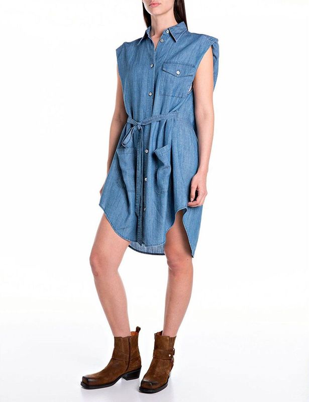 REPLAY - Zomerjurk - Blauw - Denim