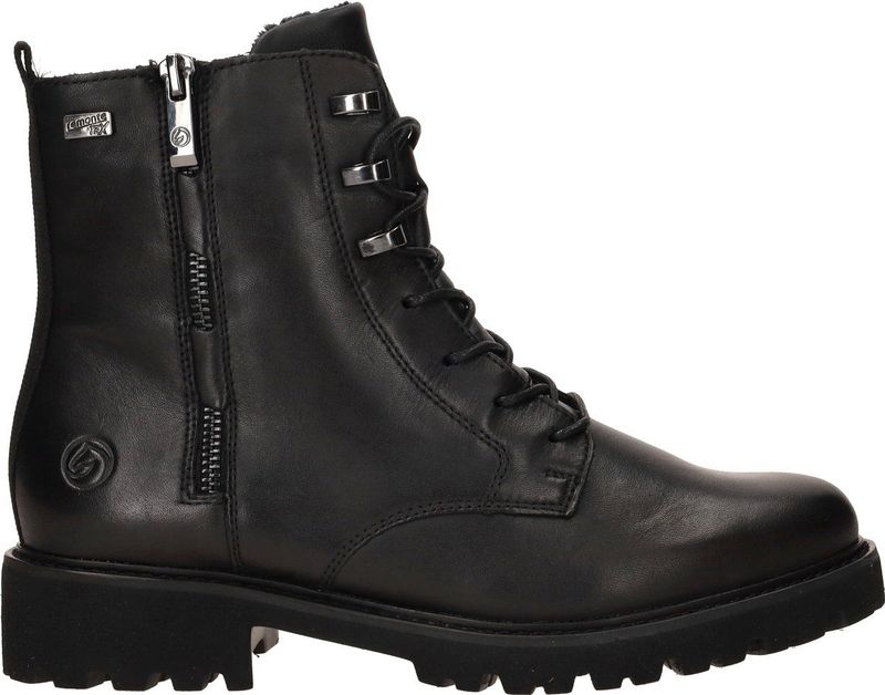 Remonte - Veterboots - Zwart - Dames - Leren Schoen