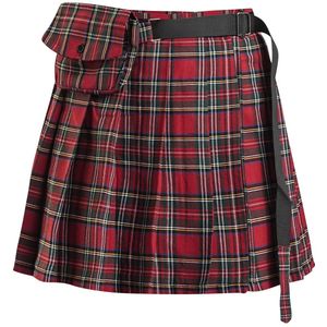 Banned - Check It Out Kilt - Korte Rok - Rood