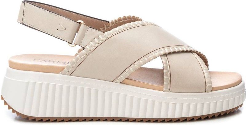 CARMELA - 162244 - Sandaal - BEIGE - Leer - Gekruiste Bandjes