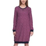 Merry Style - MS-MS10-180-ND - Dames Nachtemd - Wijnrood/Sterren - Lange Mouwen - Katoen