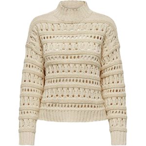 ONLY Dames Onlleah Ls KNT Trui met hoge hals, grijs (Whitecap Grijs), M, Grijs (Whitecap Grijs), M