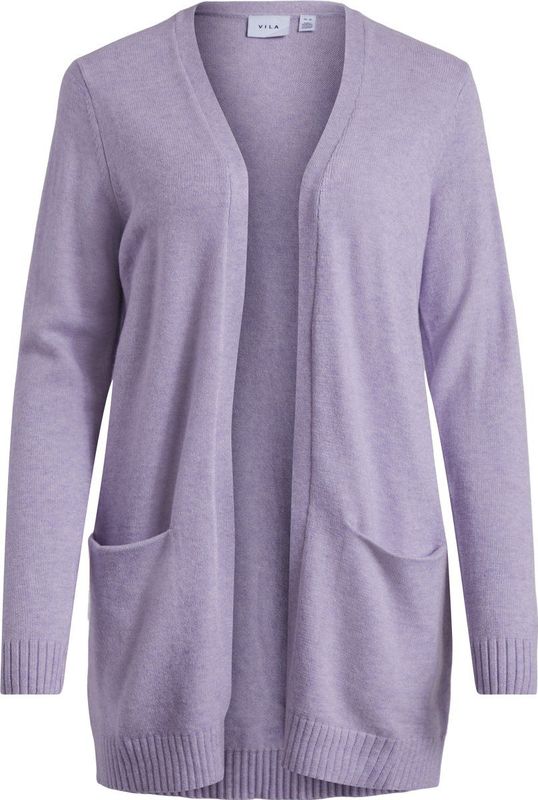 Vila - VIRIL OPEN L/S KNIT CARDIGAN NOOS - Vest - Pastel Lilac