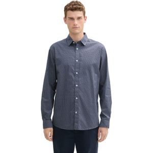 TOM TAILOR heren overhemd, 36667 - Stormy Blue Fade Stripe Design, XXL