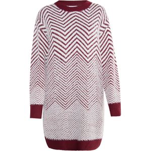 usha WHITE LABEL Gebreide jurk 'Vanne'  kersrood / wit