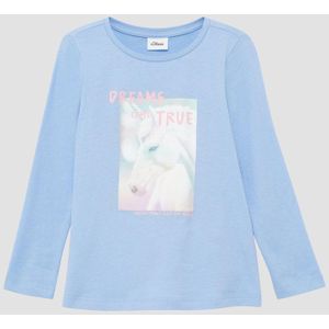 T-shirt - A-vormige Top - Lange Mouwen - Zachte Geborstelde Katoenen Jersey