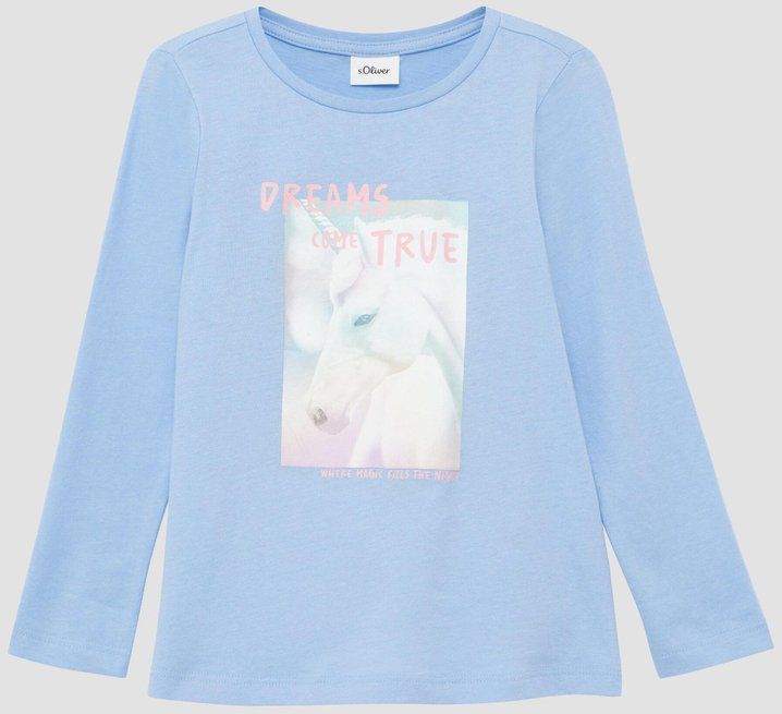 T-shirt - A-vormige Top - Lange Mouwen - Zachte Geborstelde Katoenen Jersey