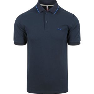 Sun68 Poloshirt Small Stripe Collar Navy - Heren