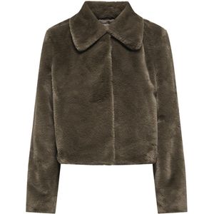 JDY - Korte Jas - Kastanje Kleur - Donzige Stof - Polyester
