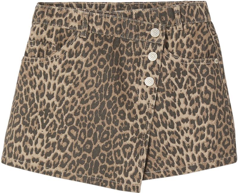 JONEN - Asymmetrische Rok - Beige - Luipaardprint - Meisjes