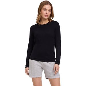 FALKE Basic New Merino Crew Neck elegante klassieker wol trui dames zwart - maat XL