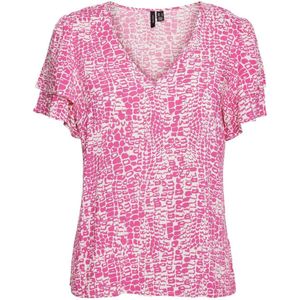 VERO MODA - VMULIPPA - Dames Top - V-Hals - Korte Mouwen - Regular Fit