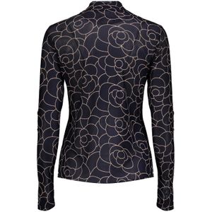 Navy souspull in mesh met motief