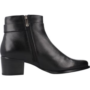 Regarde le Ciel - Enkellaarsjes - Zwart - Glad Leer - Blokhak