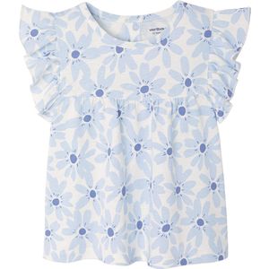Vertbaudet - Babyshirt - Katoen - Met Ruches Aan De Mouwen - Bloemen