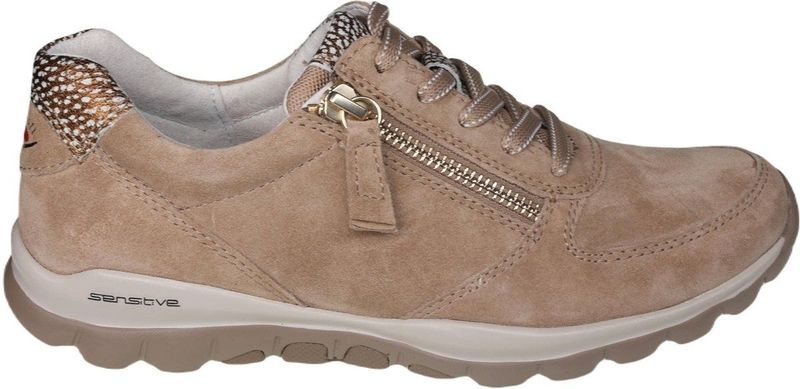 Gabor - Rollingsoft Sensitive - Dames Rollende Wandelsneaker - Beige