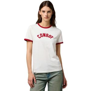 Wrangler Ringer Slim Fit T-shirt Met Korte Mouwen Wit XS Vrouw