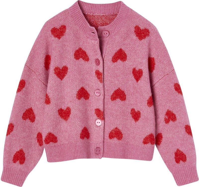 Vertbaudet - Jacquard Vest - Meisjes - Hartjesmotief