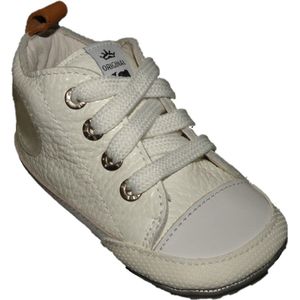 ShoesMe - BP23S004 - Lerenloper - Wit - Leder - Vetersluiting - Uitneembaar Voetbed