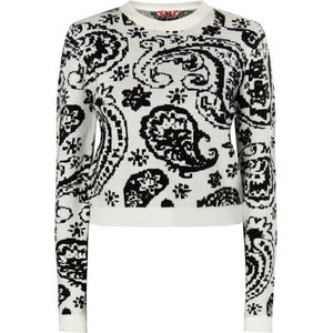 myMo - ROCKS - Trui - Zwart - Offwhite - Slanke Pasvorm - Lange Mouw