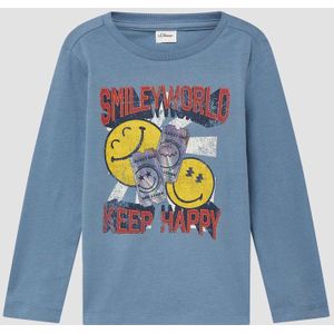 T-shirt - Smiley®-print - Lange Mouwen - Zacht Katoenen Jersey