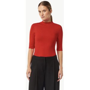 COMMA - Trui - Bloedrood - Knitwear - Opstaande Kraag