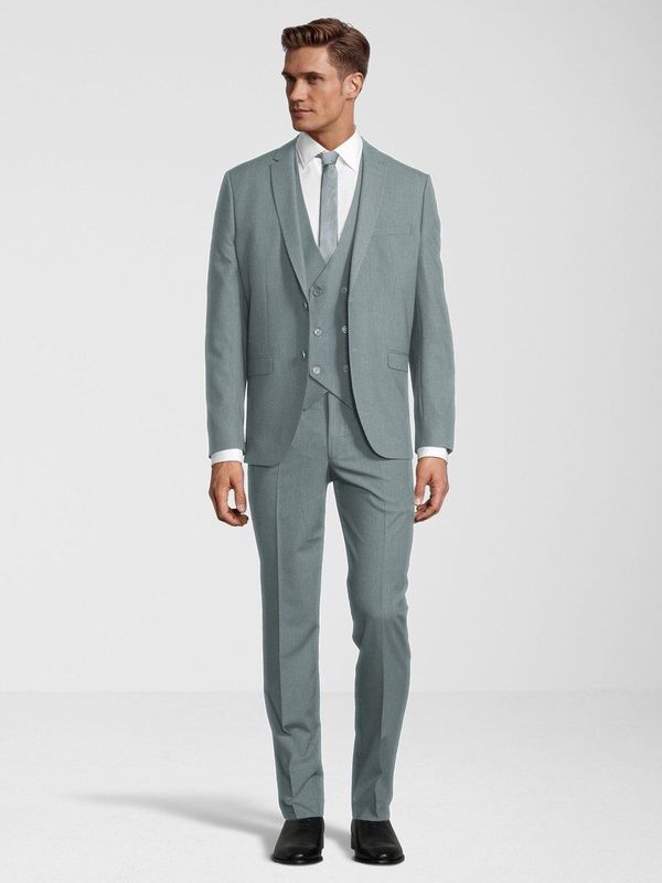 Steffen Klein - Driedelig Pak - Marineblauw - Slim Fit - Met Vest