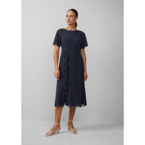 Jurk - Midi - Chiffon - Korte Mouwen - Geraffineerde Boothalslijn