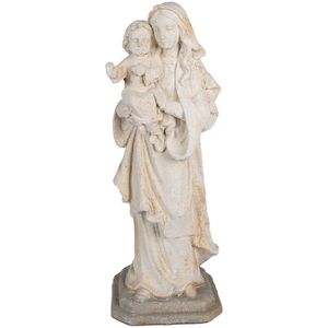 Clayre & Eef Beeld Maria 55 cm Beige Keramisch materiaal