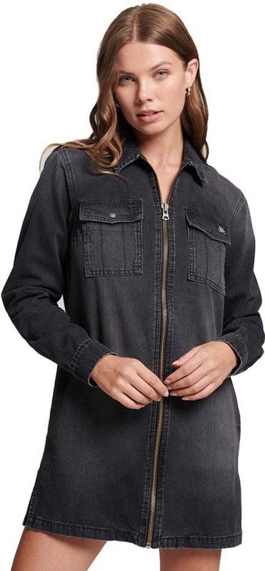 Superdry - Vintage Denim Jurk - Blauw - Korte Mouwen
