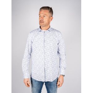Napoli Uomo - Overhemd - Wit - All-over Patroon - Lange Mouwen
