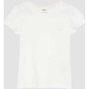 s.Oliver - T-Shirt - Junior - Met Pofmouwtjes - Bloemenapplicatie