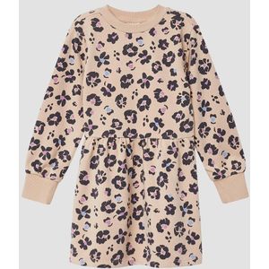 Jurk - Dierenprint - Sweatjurk - Katoenmix - Lange Mouwen