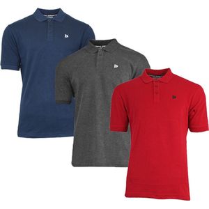 3-Pack Donnay - Polo (Noah) - Sportpolo - Heren - Navy/Charcoal/Active blue (411) - maat S
