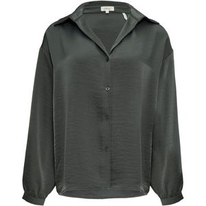 Blouse - Effen - Satijn - Lange Mouwen - Losse Pasvorm