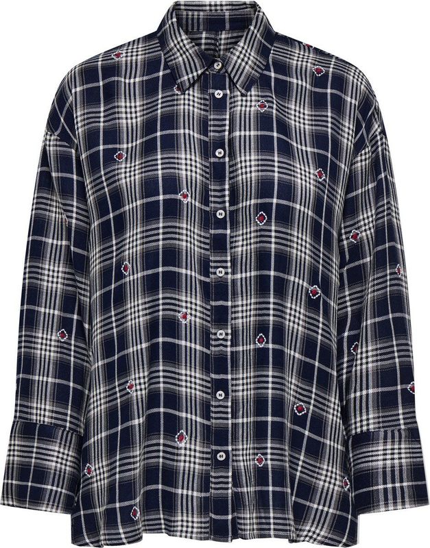 Only - Blouse - Naval Academy/Cloud Dancer - Lange Mouwen