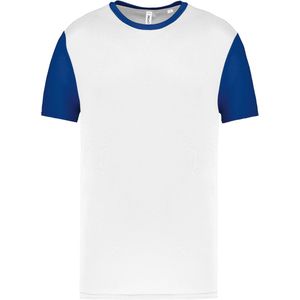 Proact - Tweekleurig Herenshirt - White/Dark Royal Blue - Korte Mouwen - 3XL