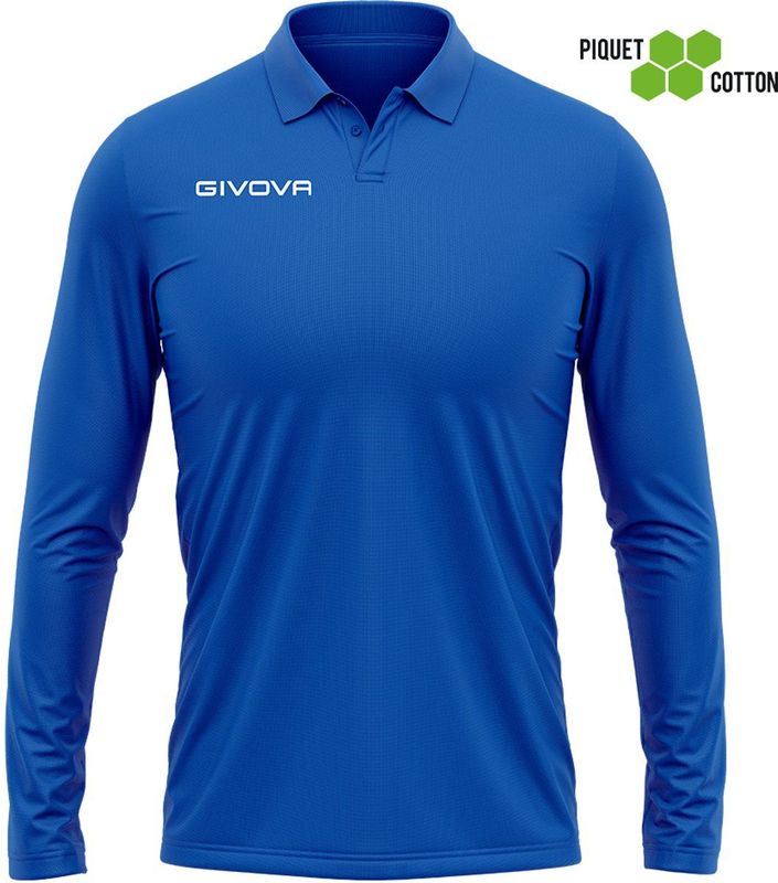 Givova - Polo - Lange Mouwen - Unisex - 100% Katoen Piqué 180gr